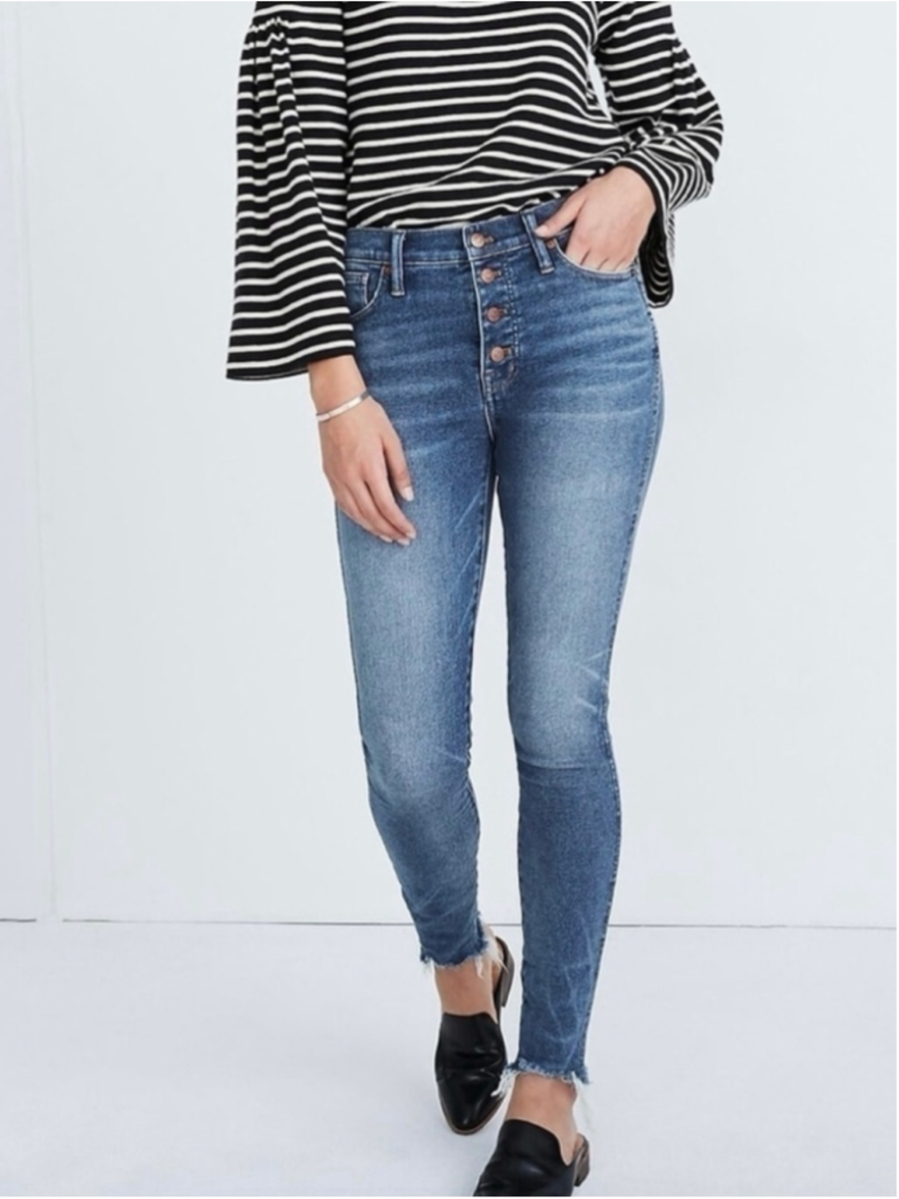 Madewell 10" High-Rise Skinny Jeans in Cordova Wash: Button-Front Edition 26